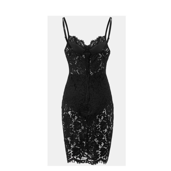 NWOT Elegant Black Lace Slip Dress - Picture 2 of 6